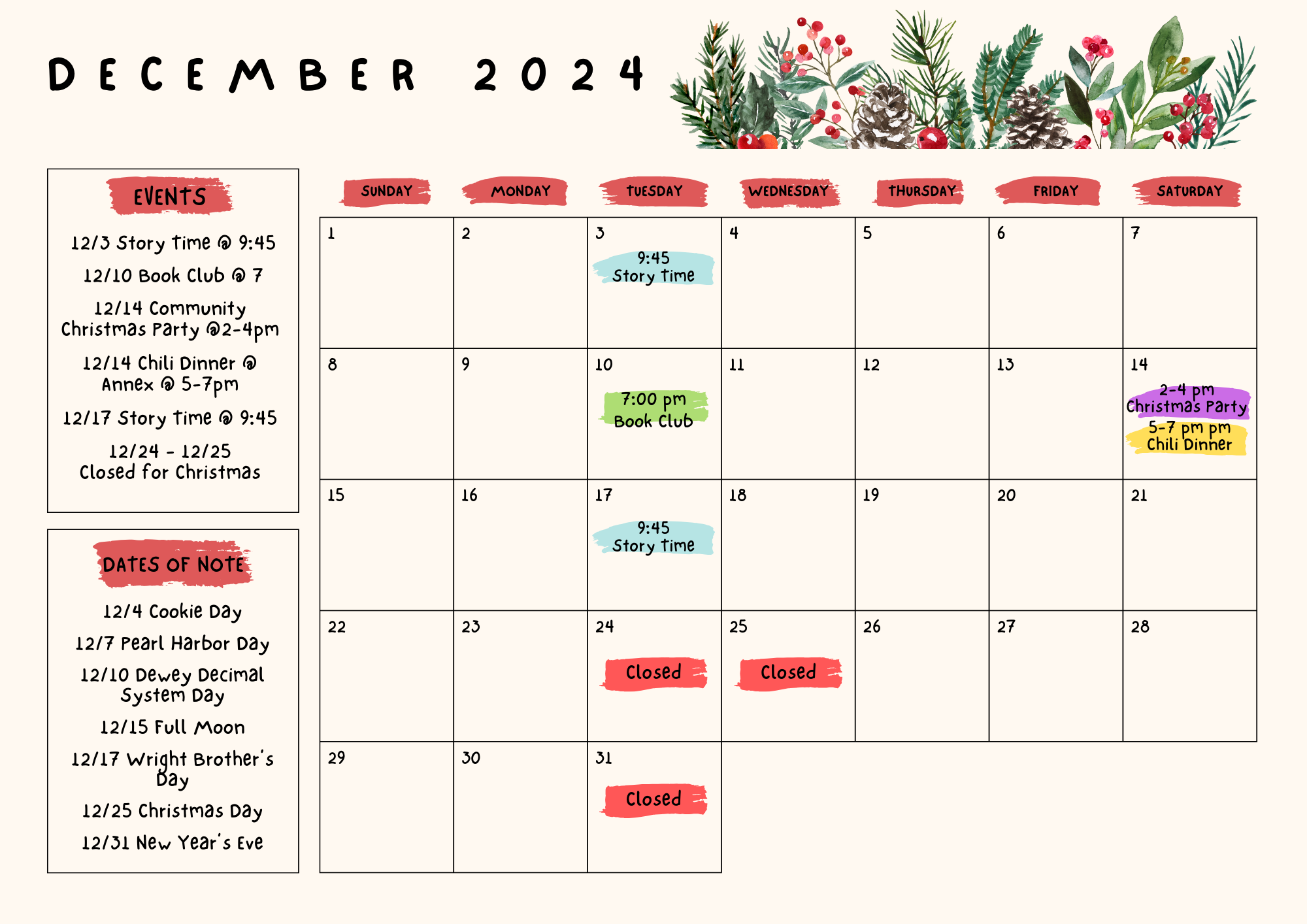 December 2024 Calendar