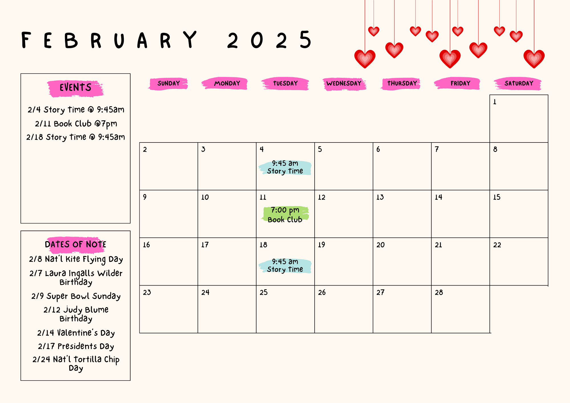 February 2025 Calendar