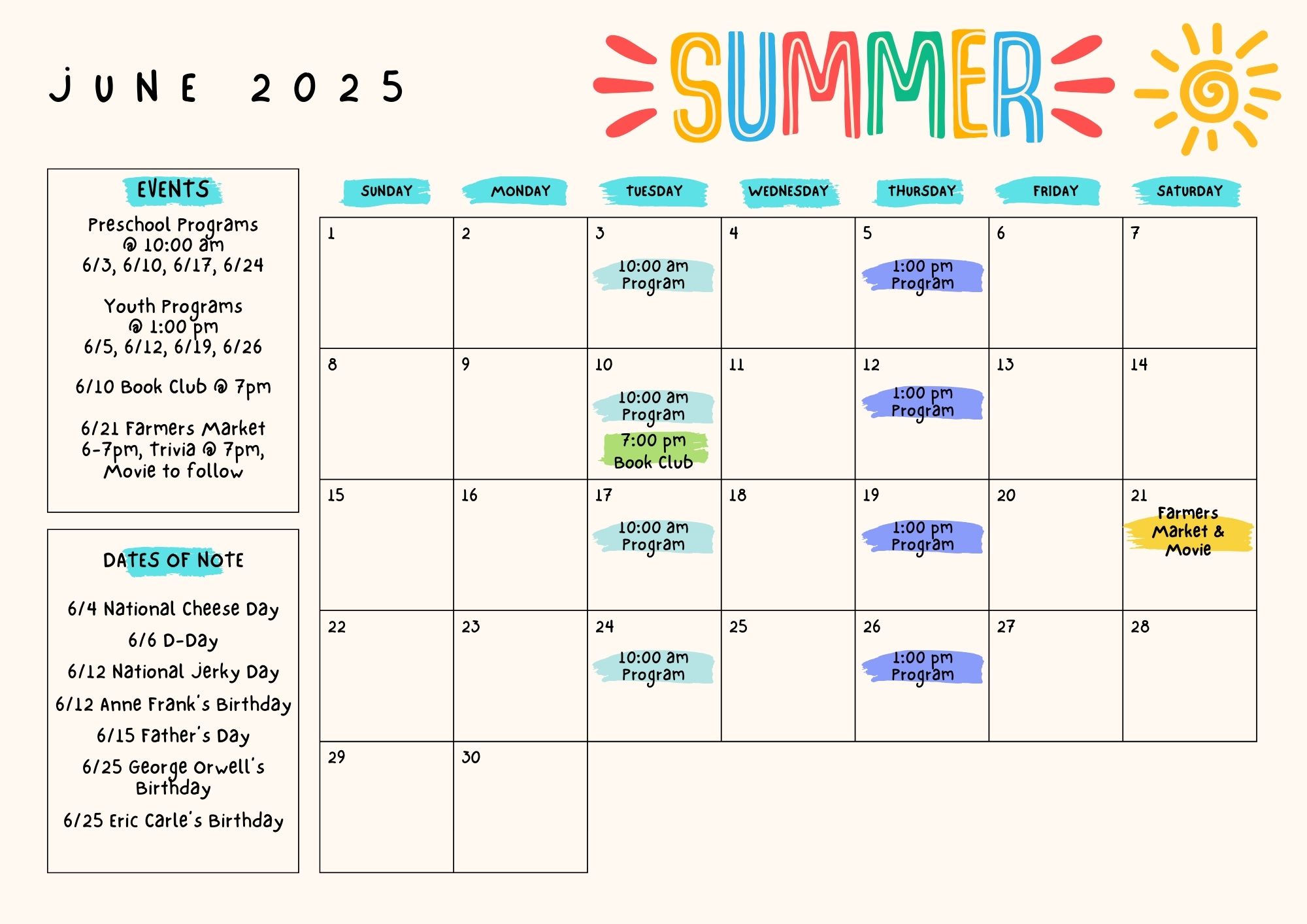 June 2025 Calendar