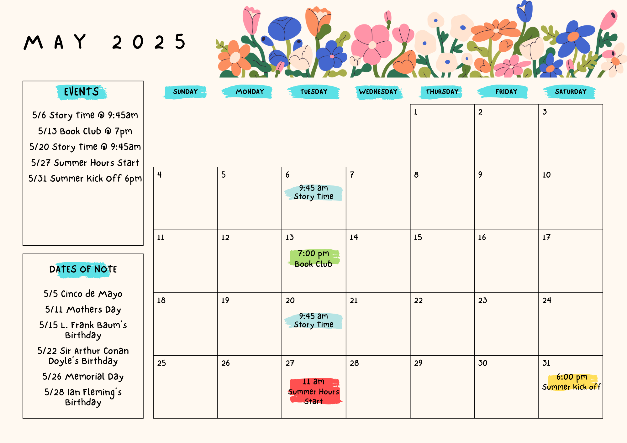 May 2025 Calendar(2)